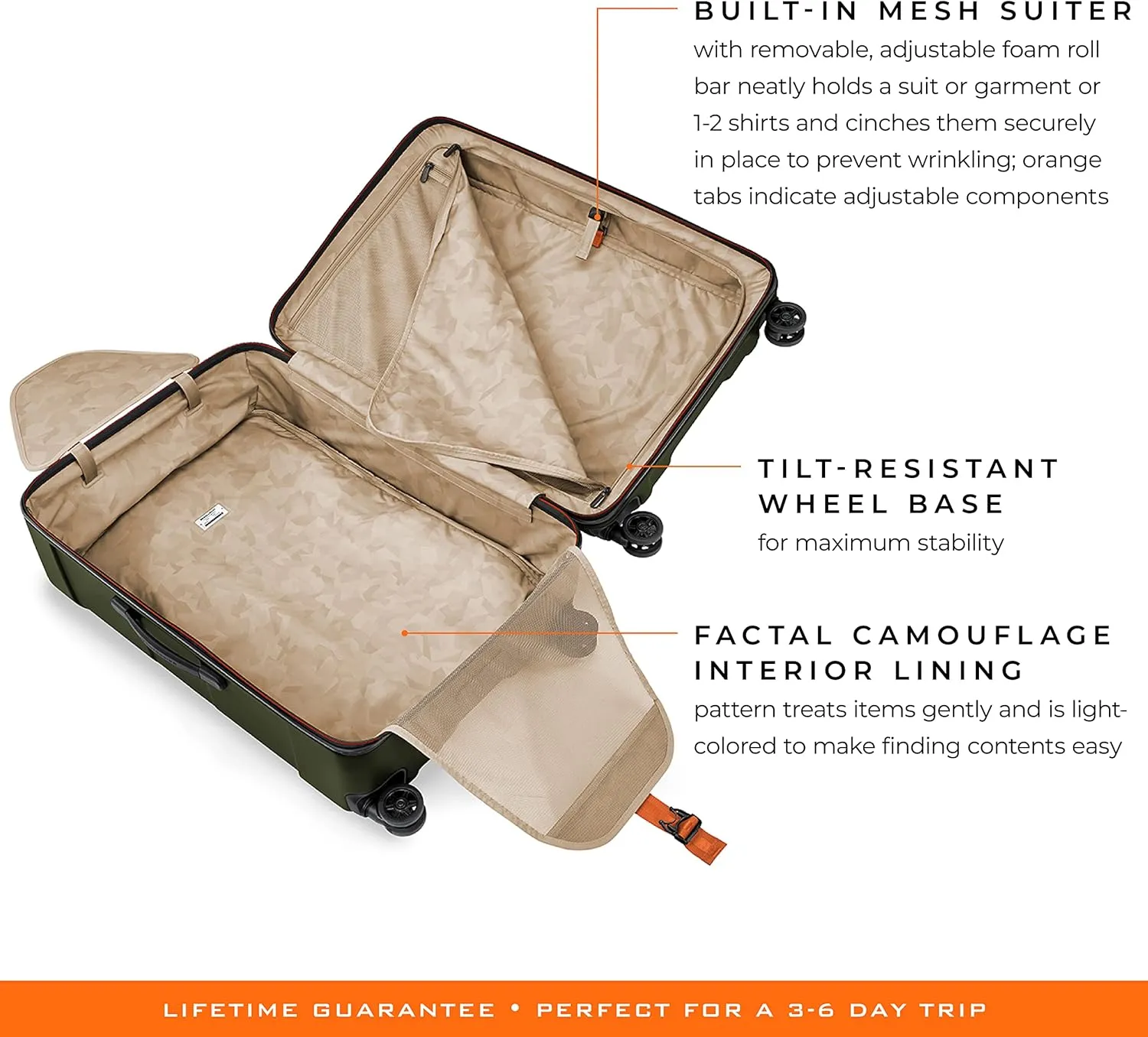 Briggs & Riley 30" Large Spinner - Checked Luggage for Travel, Suitcases with Wheels, Hardside Rolling Bag for Men & Women, Self-Repairing Zipper - Torq Collection, Hunter Green