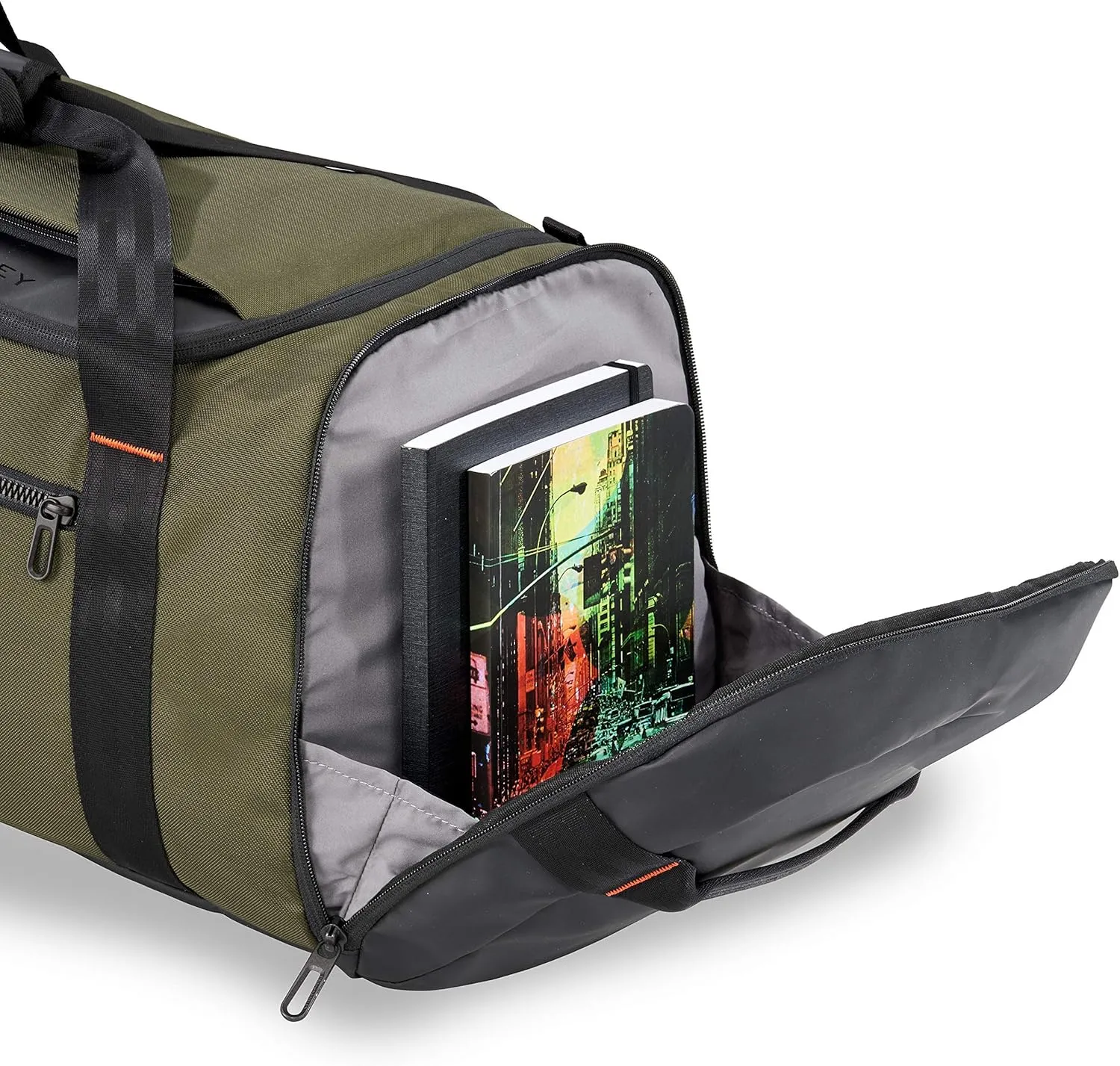 Briggs & Riley Large Travel Duffle Bag for Planes & Gym - Carry On Bag for Women & Men, Weekender & Overnight Luggage, Fits Most Overhead Bins, Adjustable Shoulder Strap - ZDX Collection, Hunter
