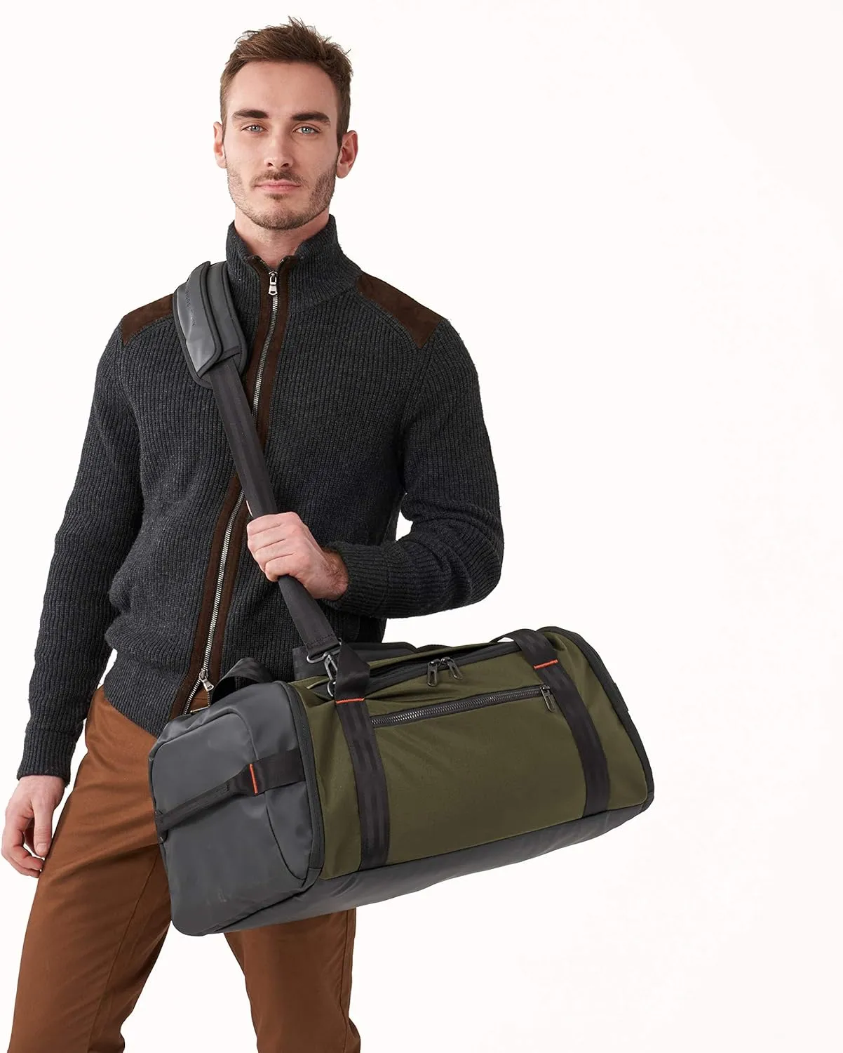 Briggs & Riley Large Travel Duffle Bag for Planes & Gym - Carry On Bag for Women & Men, Weekender & Overnight Luggage, Fits Most Overhead Bins, Adjustable Shoulder Strap - ZDX Collection, Hunter
