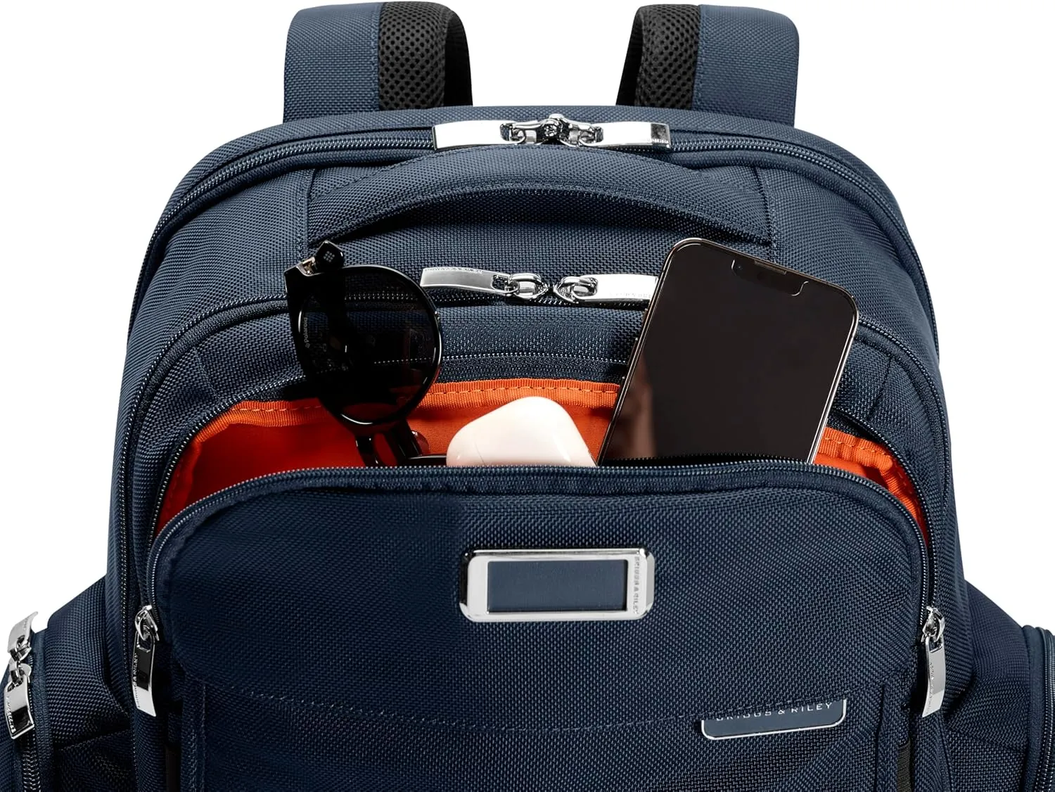 Briggs & Riley Traveler Backpack - Carry On Travel Backpack for Women & Men, Personal Item Travel Bag, Lightweight & Durable, Padded Straps, Fits up to 15" Laptop - Baseline Collection, Navy