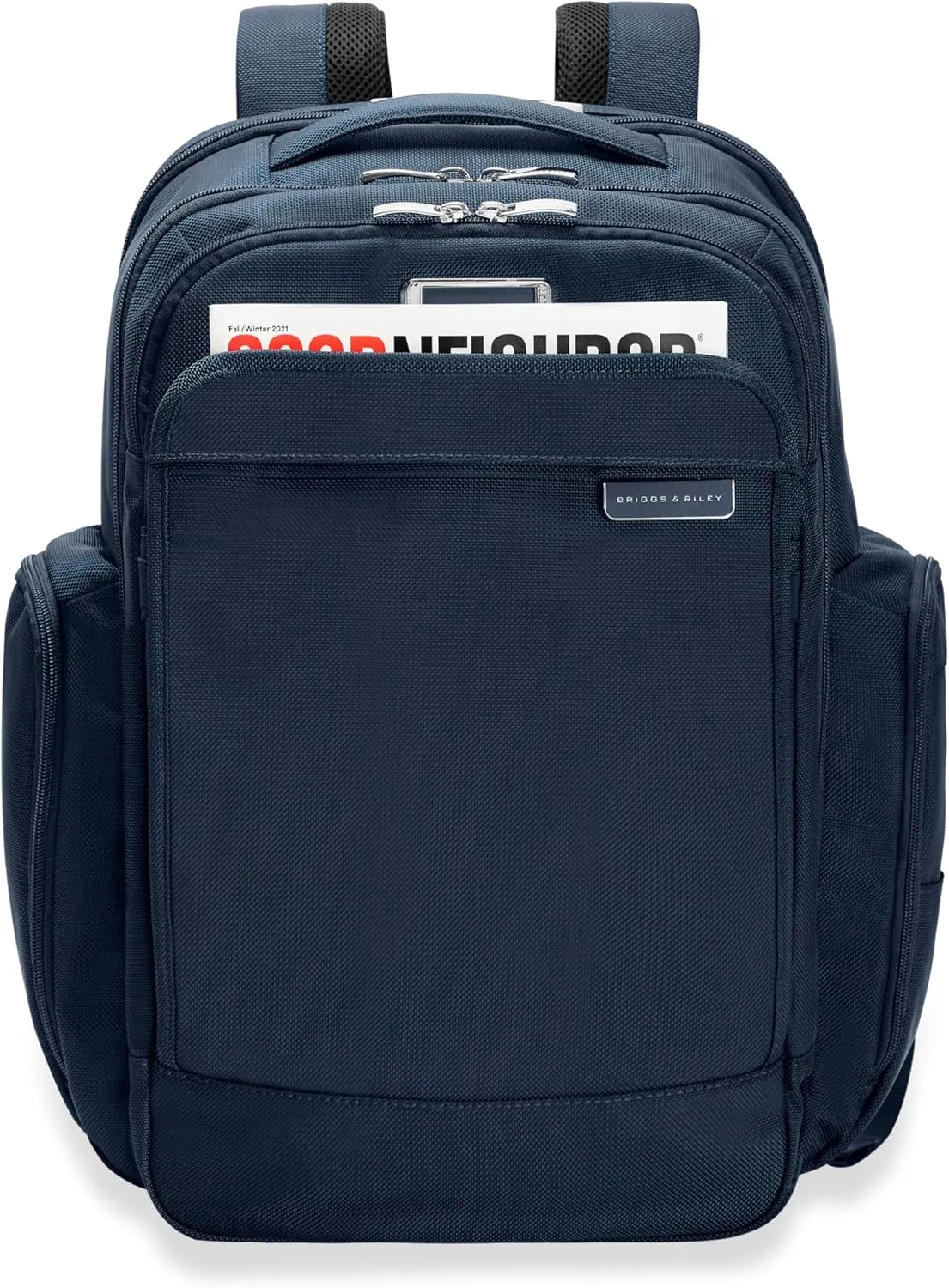 Briggs & Riley Traveler Backpack - Carry On Travel Backpack for Women & Men, Personal Item Travel Bag, Lightweight & Durable, Padded Straps, Fits up to 15" Laptop - Baseline Collection, Navy