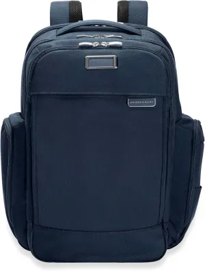 Briggs & Riley Traveler Backpack - Carry On Travel Backpack for Women & Men, Personal Item Travel Bag, Lightweight & Durable, Padded Straps, Fits up to 15" Laptop - Baseline Collection, Navy