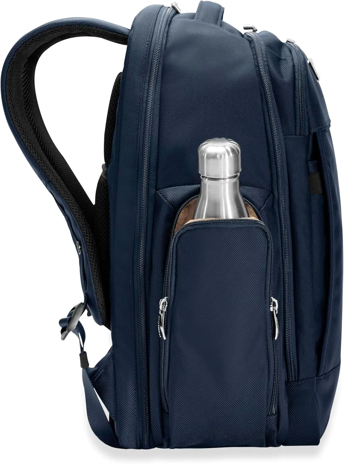 Briggs & Riley Traveler Backpack - Carry On Travel Backpack for Women & Men, Personal Item Travel Bag, Lightweight & Durable, Padded Straps, Fits up to 15" Laptop - Baseline Collection, Navy