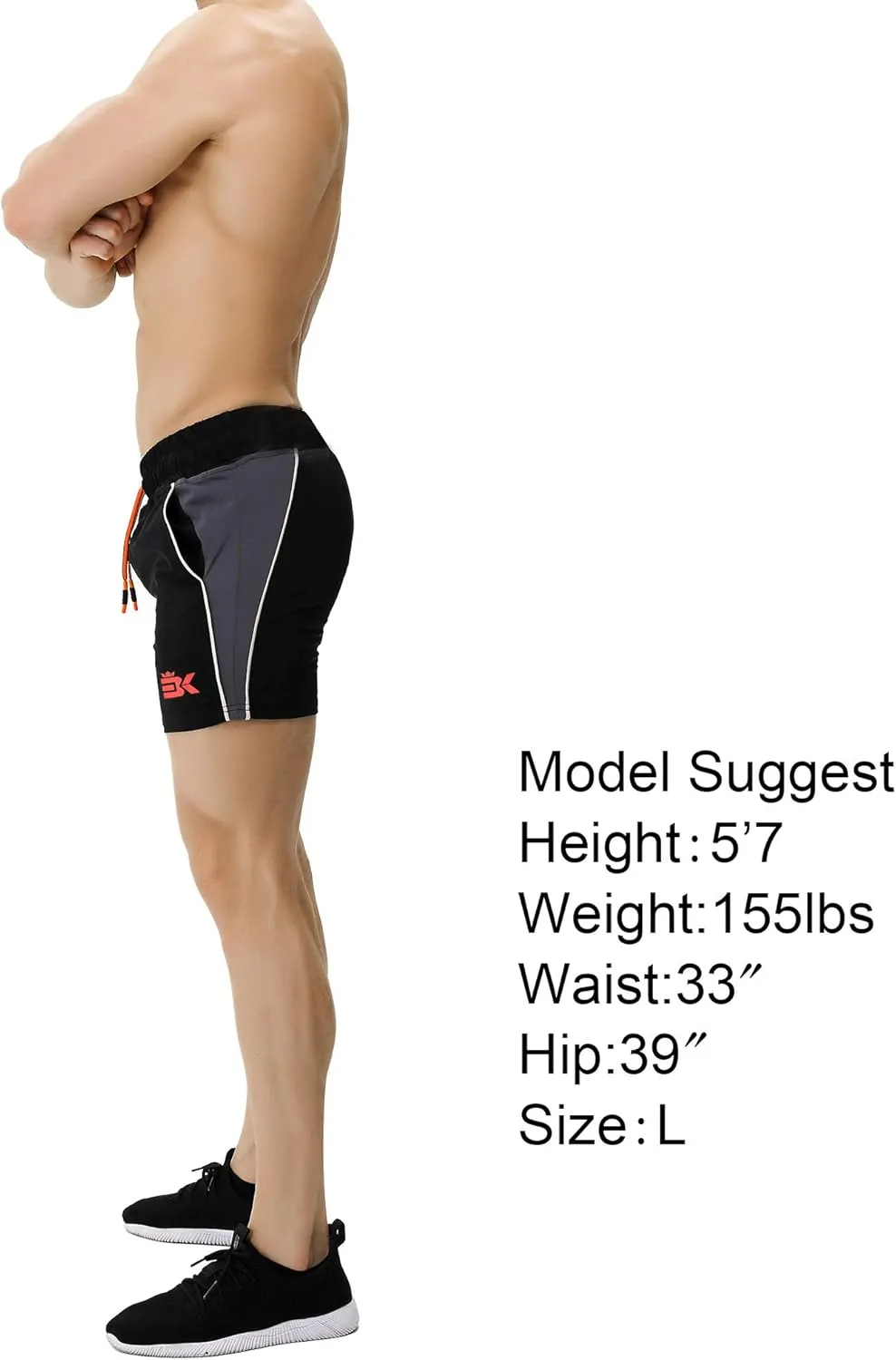 BROKIG Men's 5" Gym Bodybuilding Shorts Running Workout Lightweight Shorts Elastic Waistband with Pockets