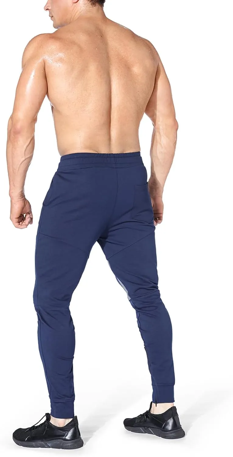 BROKIG Mens Gym Jogger Pants,Casual Slim Workout Sweatpants with Zipper Pockets Bodybuilding Athletic Pants