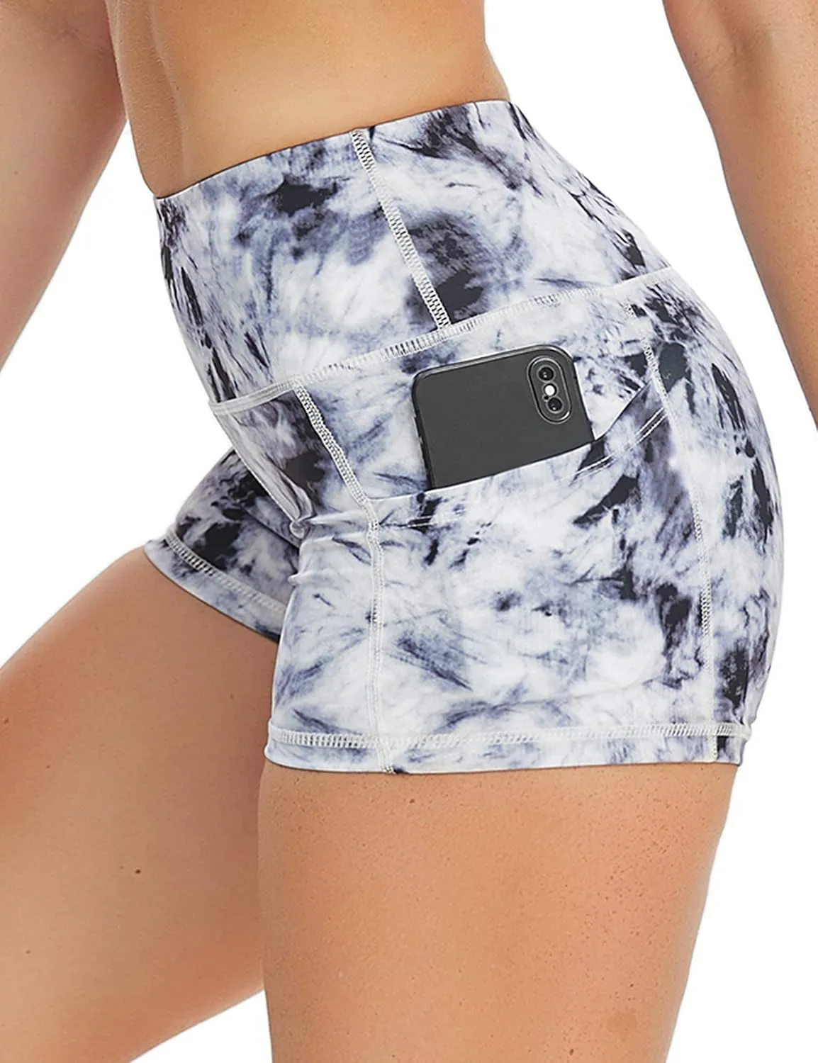 BUBBLELIME 2.5"/4"/5" Basic/Out Pockets Women's High Waist Tummy Control Yoga Shorts 4 Way Stretch Running Workout Shorts