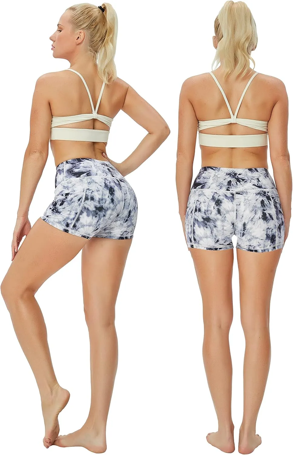 BUBBLELIME 2.5"/4"/5" Basic/Out Pockets Women's High Waist Tummy Control Yoga Shorts 4 Way Stretch Running Workout Shorts