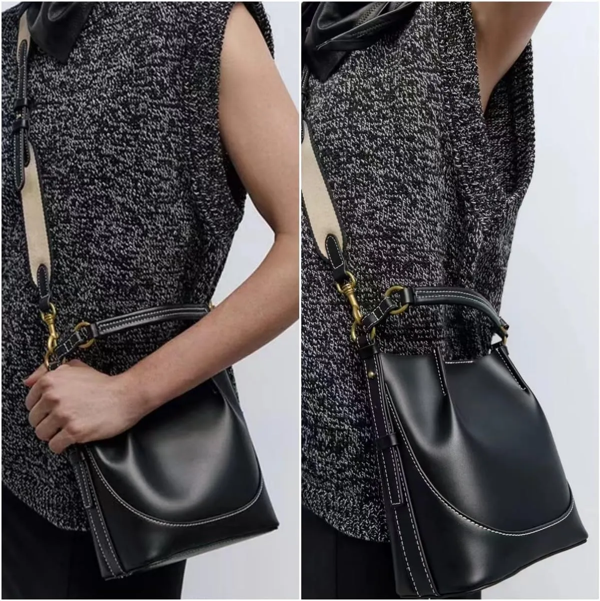 Bucket Hobo Bag for Women Crossbody Top Handle Purse Designer Shoulder Bag Handbag with 2 Detachable Straps