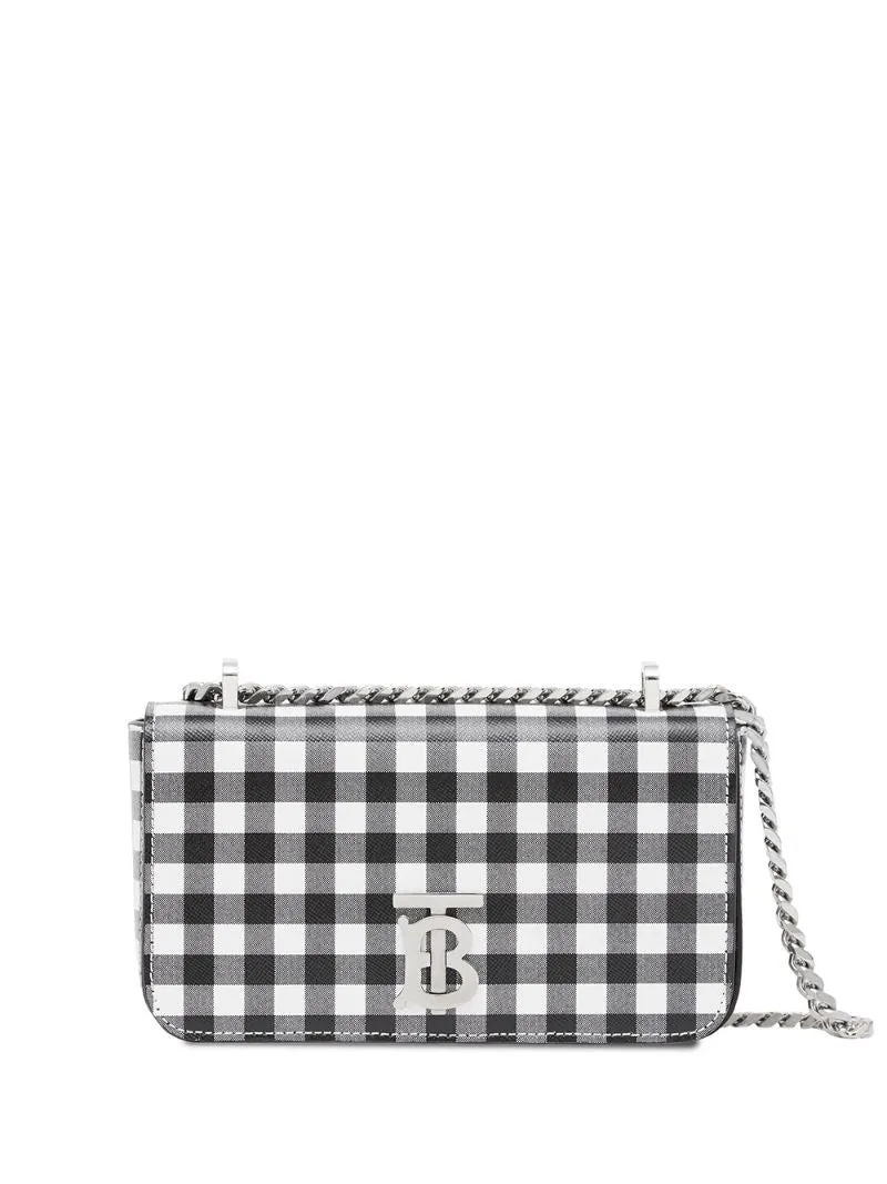 Burberry - mini gingham leather Lola bag - women - Cotton/Calf Leather/Polyester - One Size - Black