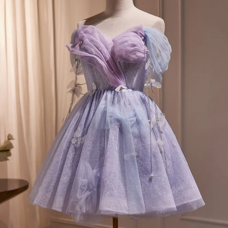 Butterfly Mesh Purple Dress