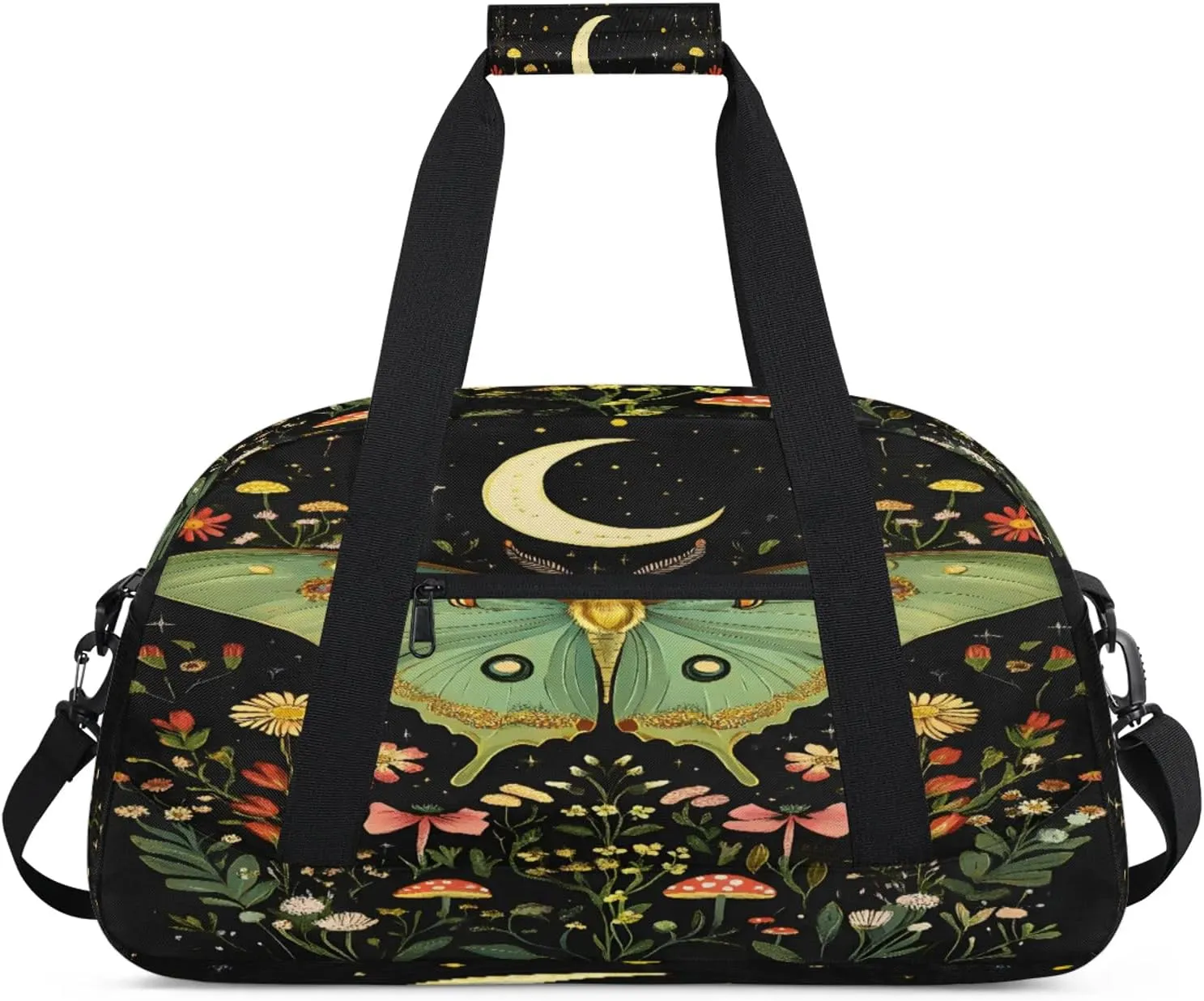 Butterfly Sports Duffle Gym Bags for Men or Women, Floral Lightweight Carry On Overnight Weekender Bag for Travel Workout