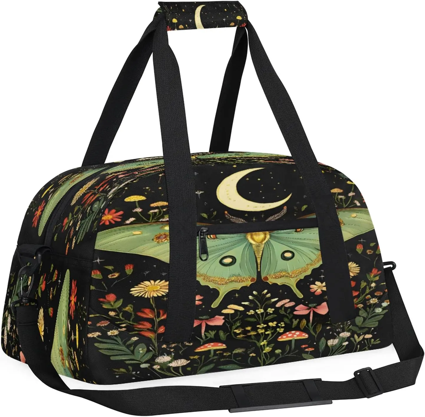 Butterfly Sports Duffle Gym Bags for Men or Women, Floral Lightweight Carry On Overnight Weekender Bag for Travel Workout