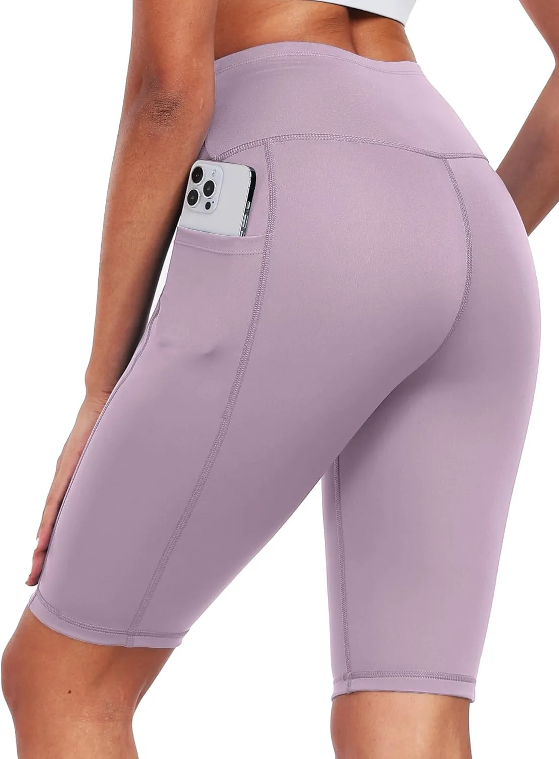 CADMUS 3 Pack Women 9" Biker Compression Short Leggings for Yoga with Big Pockets