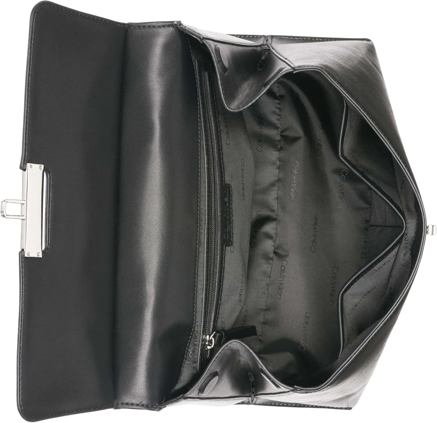 Calvin Klein Women's Becky Turn Lock Satchel – 2 in 1, Vegan Leather, 3 Pockets