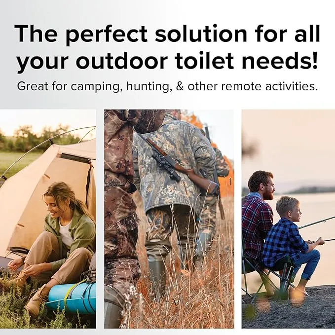 Camco Bucket Toilet Seat with Lid - Converts Standard 5 Gallon Bucket into Portable Toilet for Camping - Convenient Camping Toilet for Hunting & More - Includes 3 RV Toilet Waste Bags (41546)