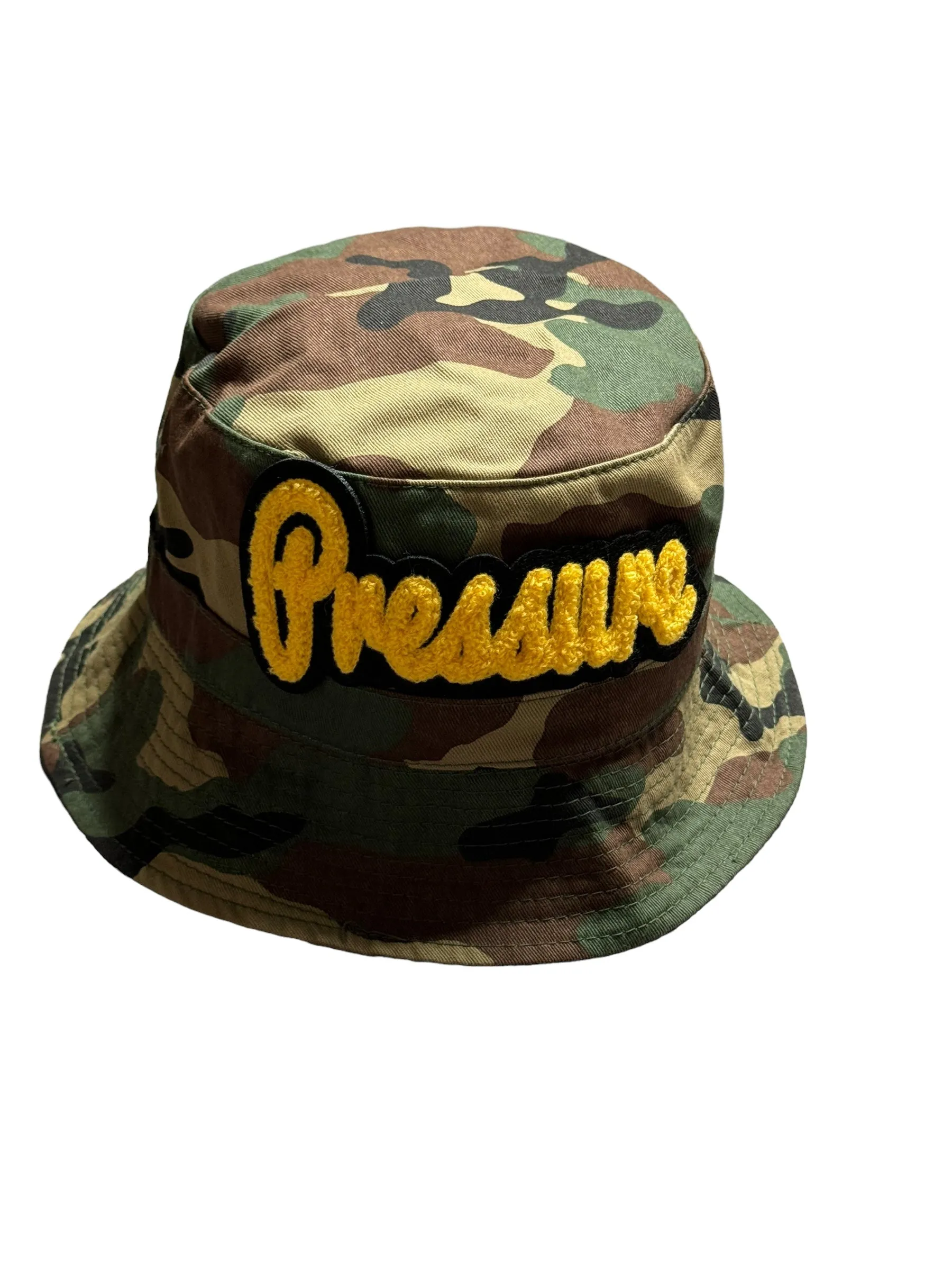 Camouflage Print Pressure Bucket Hat Gold for Stylish Look