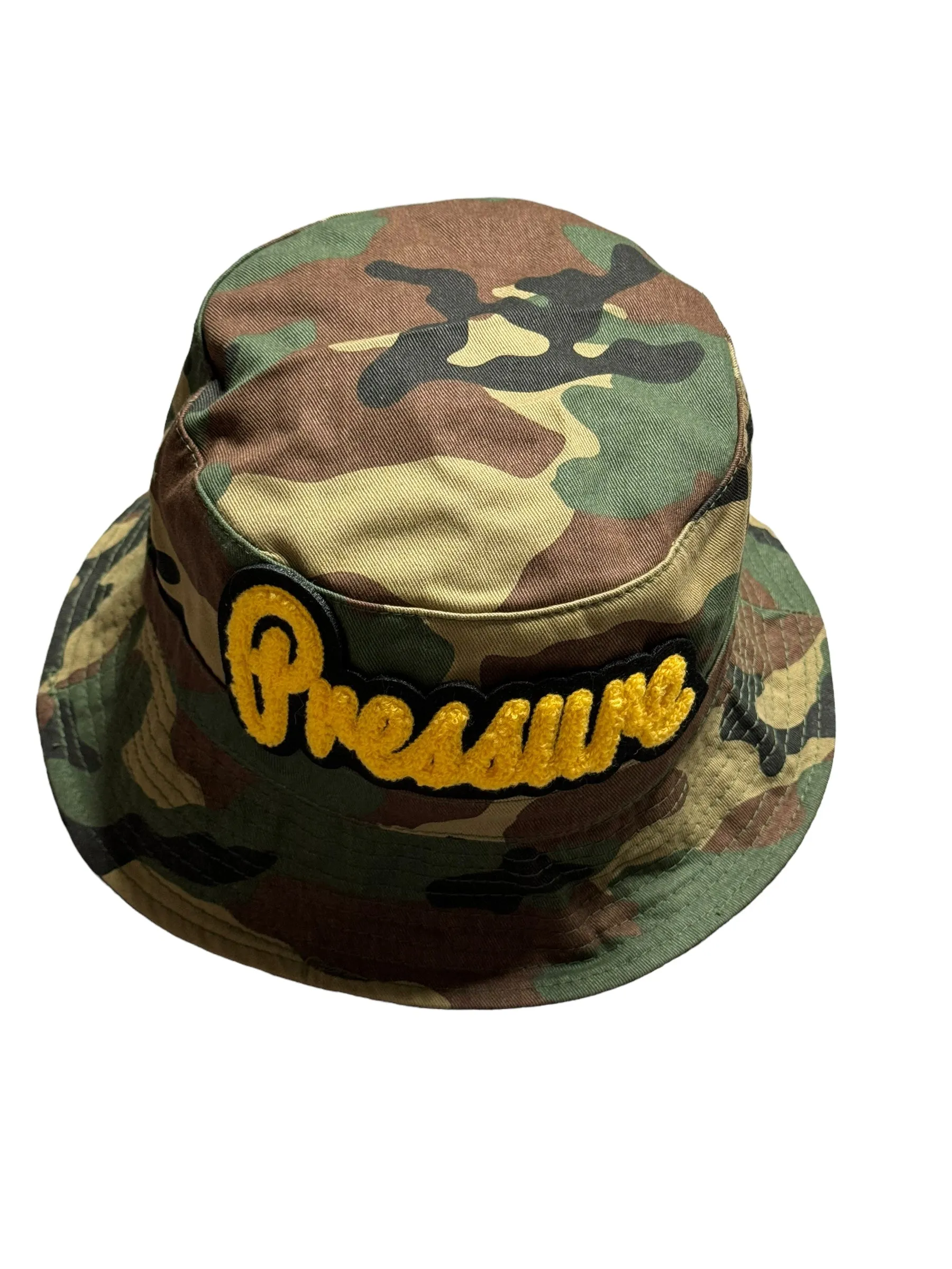 Camouflage Print Pressure Bucket Hat Gold for Stylish Look