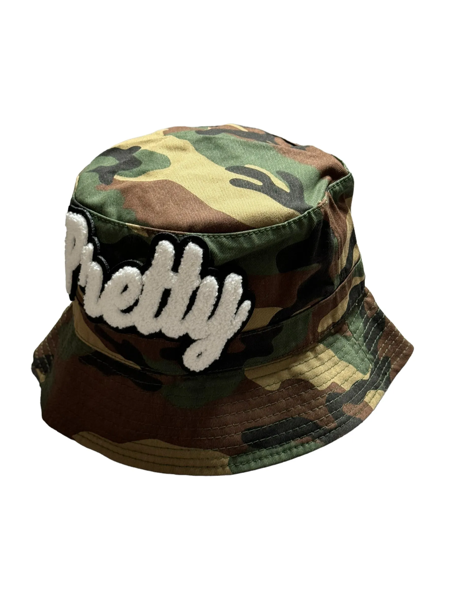 Camouflage Print Pretty Bucket Hat (White) for Fashion Lovers