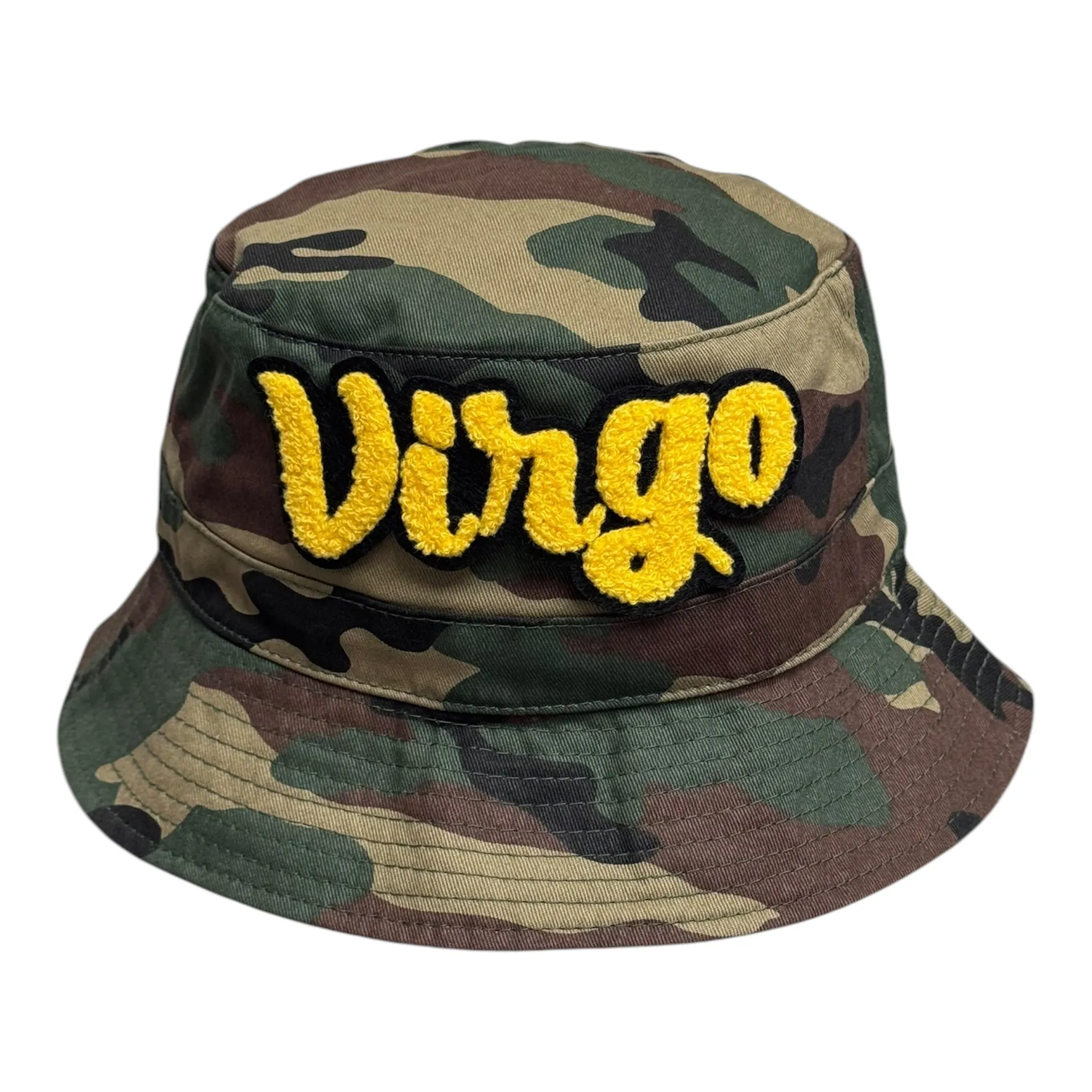 Camouflage Print Virgo Bucket Hat Gold for Stylish Fashion