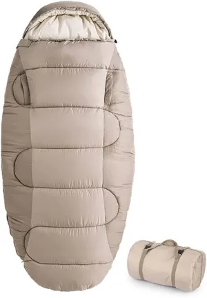Camping Sleeping Bags Winter Sleeping Bag Washable Portable Ultralight Adult Cotton Sleeping Bag Wearable Camping Sleeping Bag(Khaki - PS300)