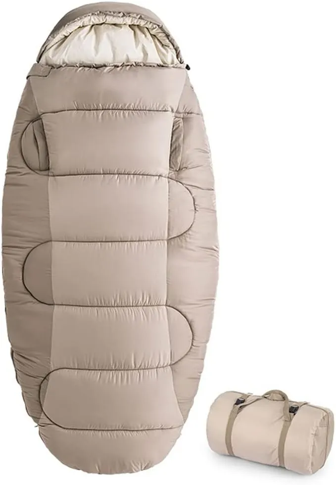 Camping Sleeping Bags Winter Sleeping Bag Washable Portable Ultralight Adult Cotton Sleeping Bag Wearable Camping Sleeping Bag(Khaki - PS300)