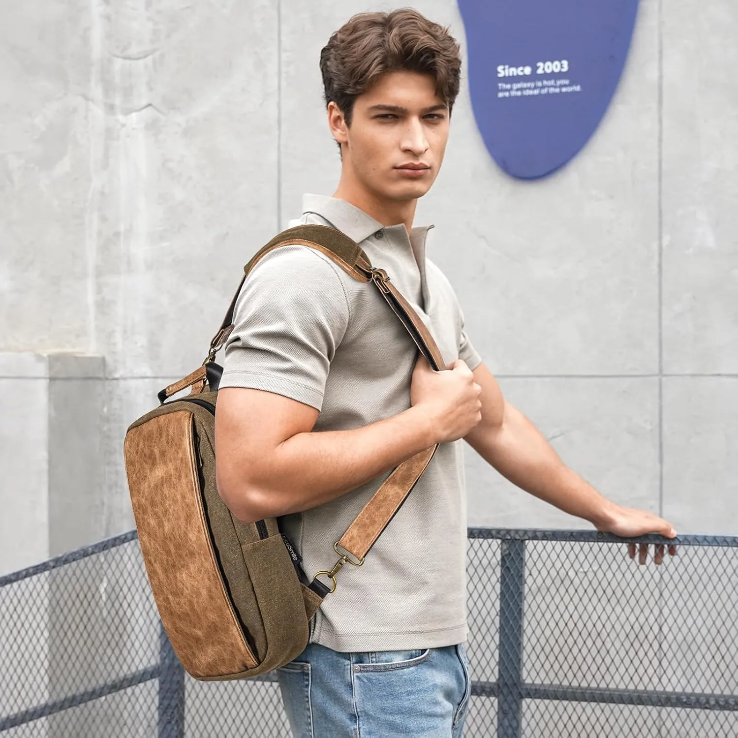 Canvas Messenger Bag Sling Bag Crossbody Shoulder Bag for Men Women Travel Work Satchel Bags