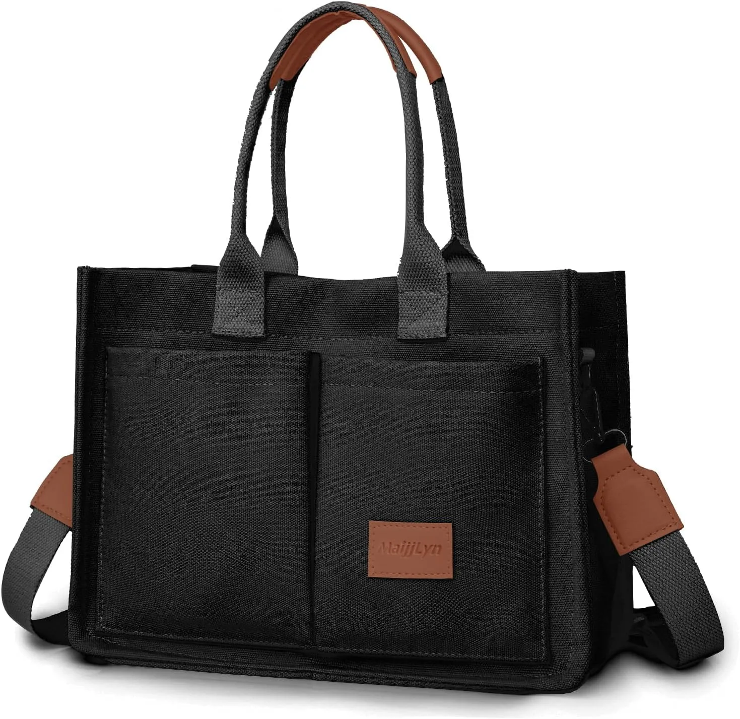 Canvas Tote Bag for Women Multi Pockets Crossbody Womens Tote Bags Trendy Satchel Handbag Everything Everyday Bag