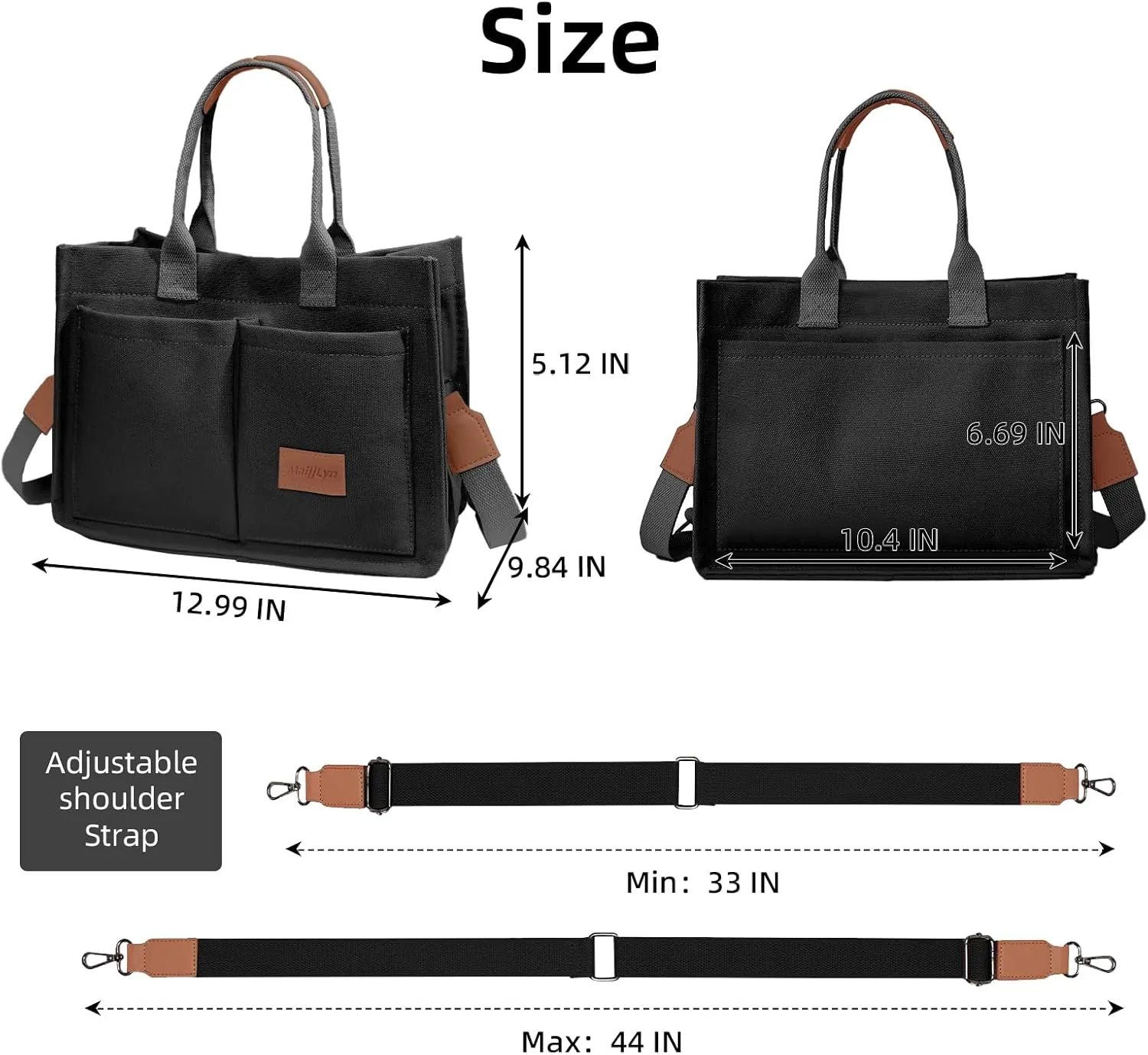 Canvas Tote Bag for Women Multi Pockets Crossbody Womens Tote Bags Trendy Satchel Handbag Everything Everyday Bag