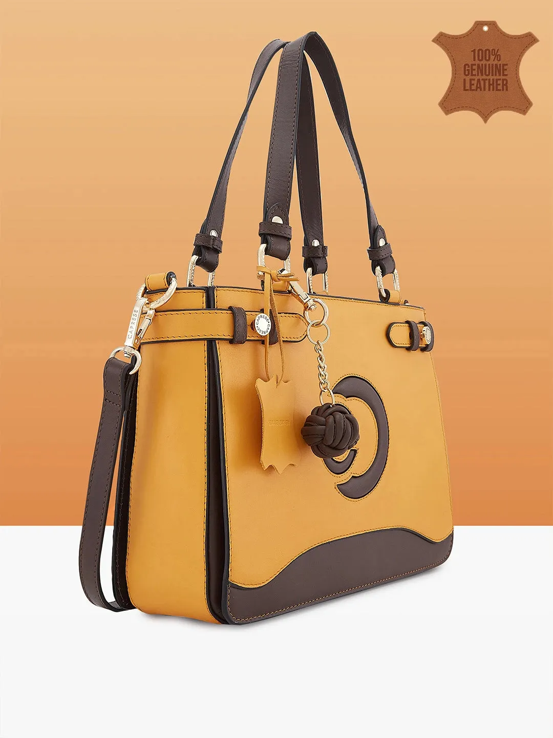 Caprese Minimal Formal Medium Yellow Satchel Bag