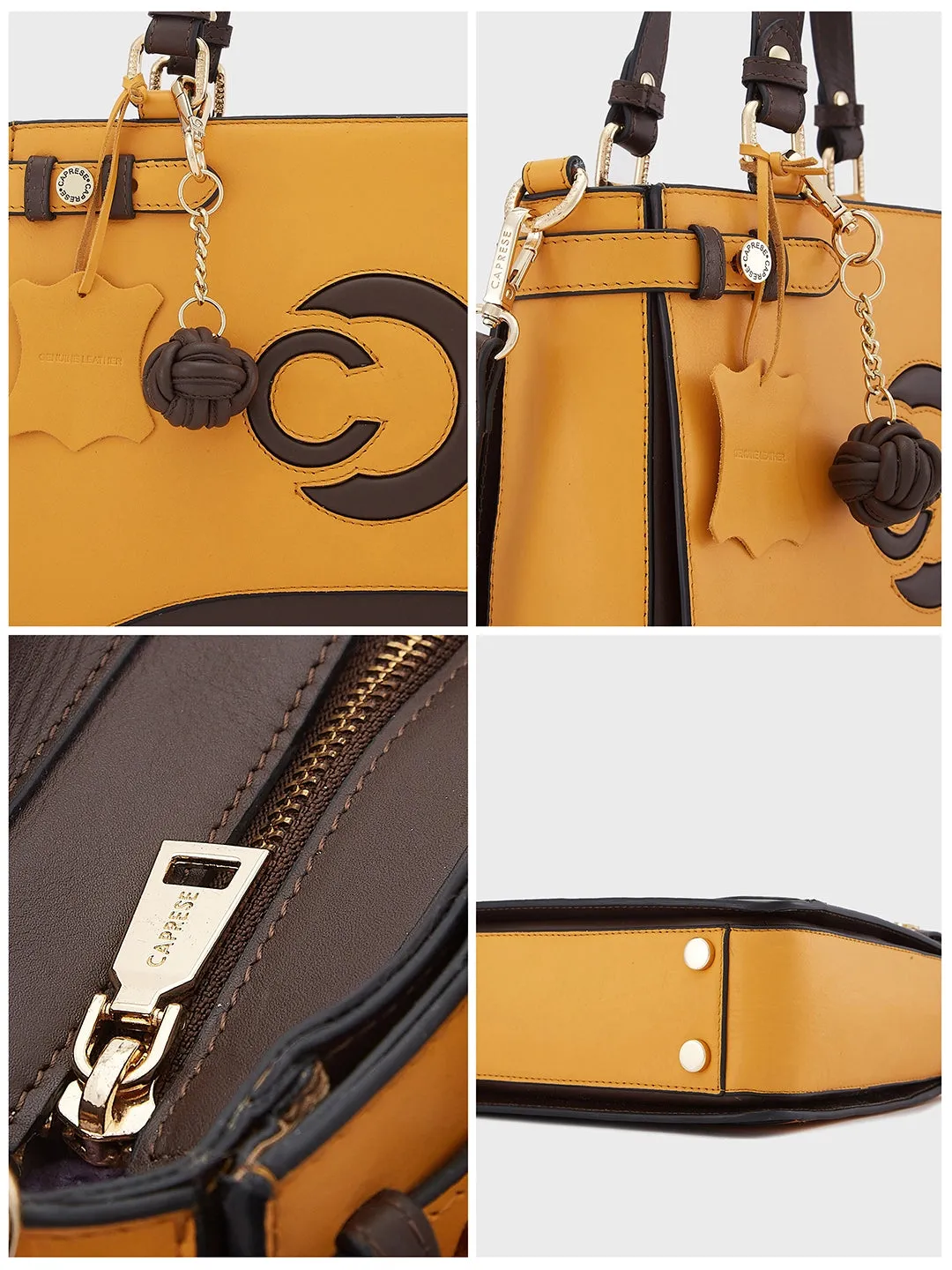Caprese Minimal Formal Medium Yellow Satchel Bag