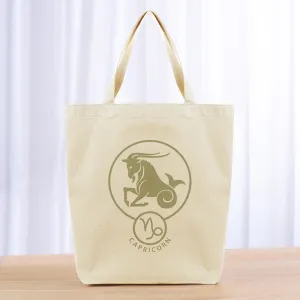 Capricorn Zodiac Tote Bag - khaki