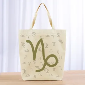 Capricorn Zodiac Tote Bag - khaki