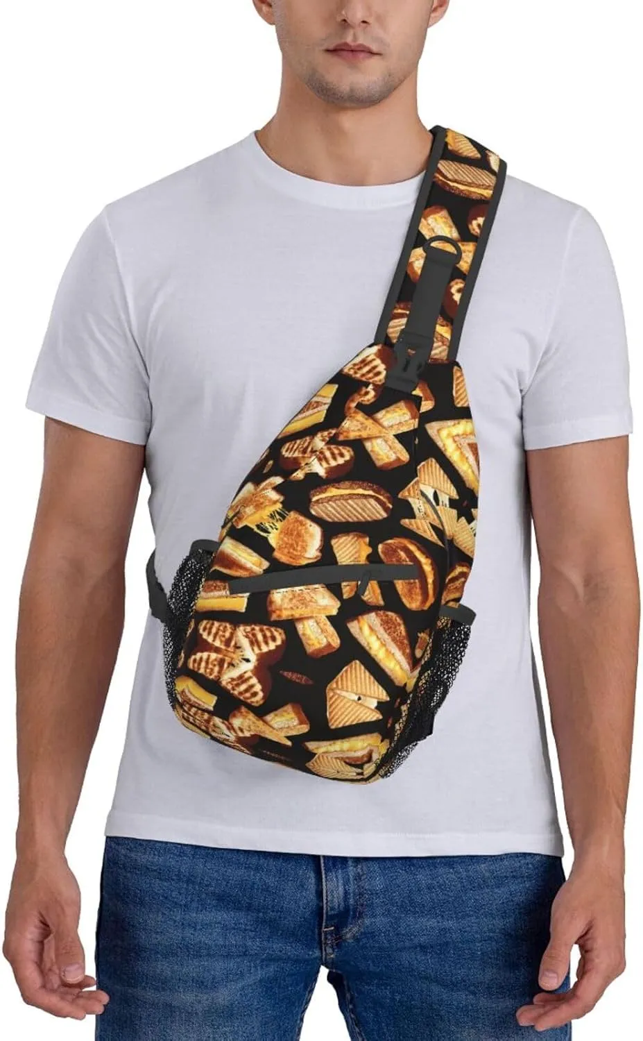 Carttoon Cat Crossbody Bag Chest Shoulder Bag Small Casual Backpack Suitable For Women Men Hiking