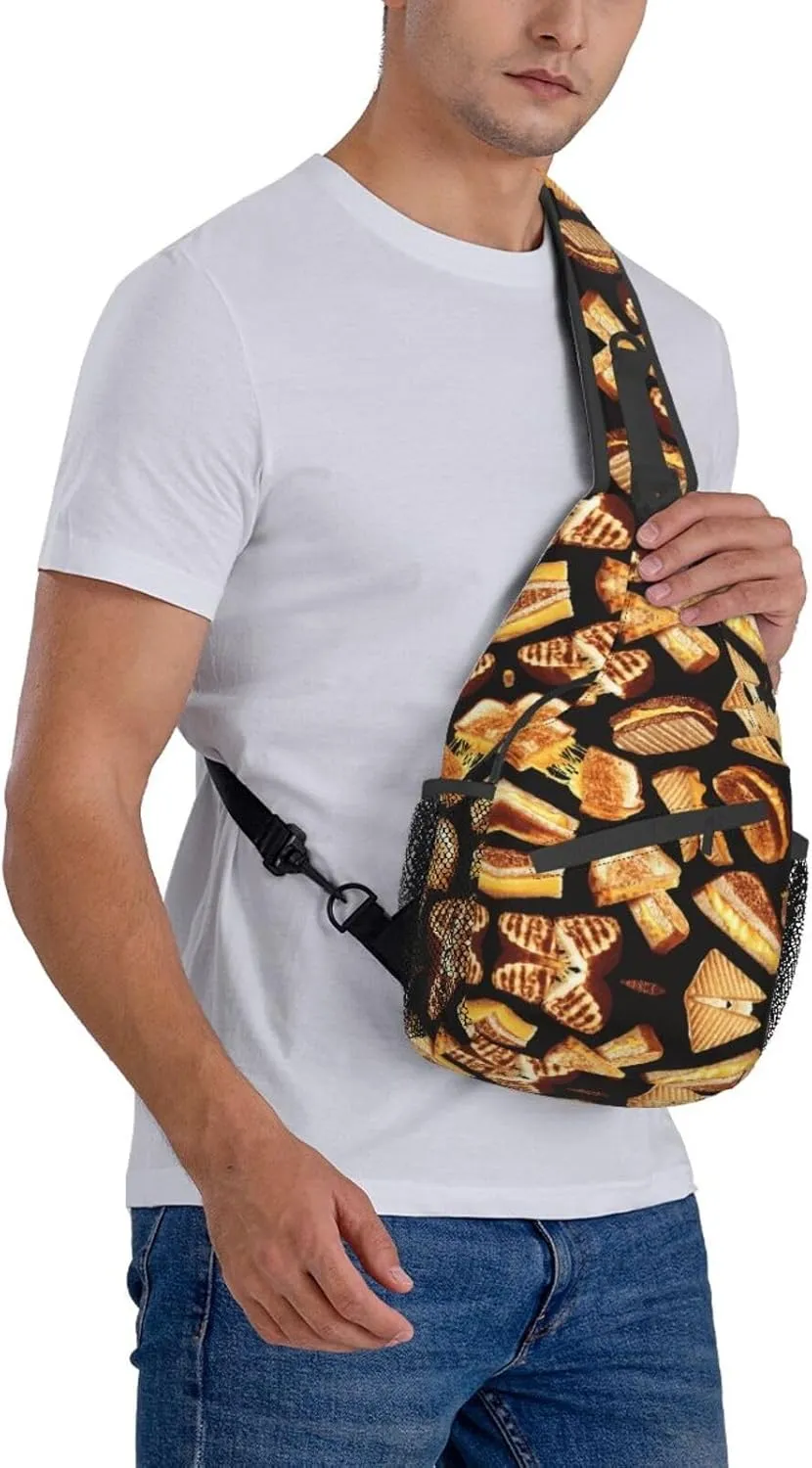 Carttoon Cat Crossbody Bag Chest Shoulder Bag Small Casual Backpack Suitable For Women Men Hiking