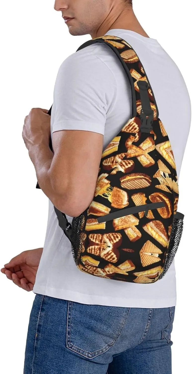 Carttoon Cat Crossbody Bag Chest Shoulder Bag Small Casual Backpack Suitable For Women Men Hiking