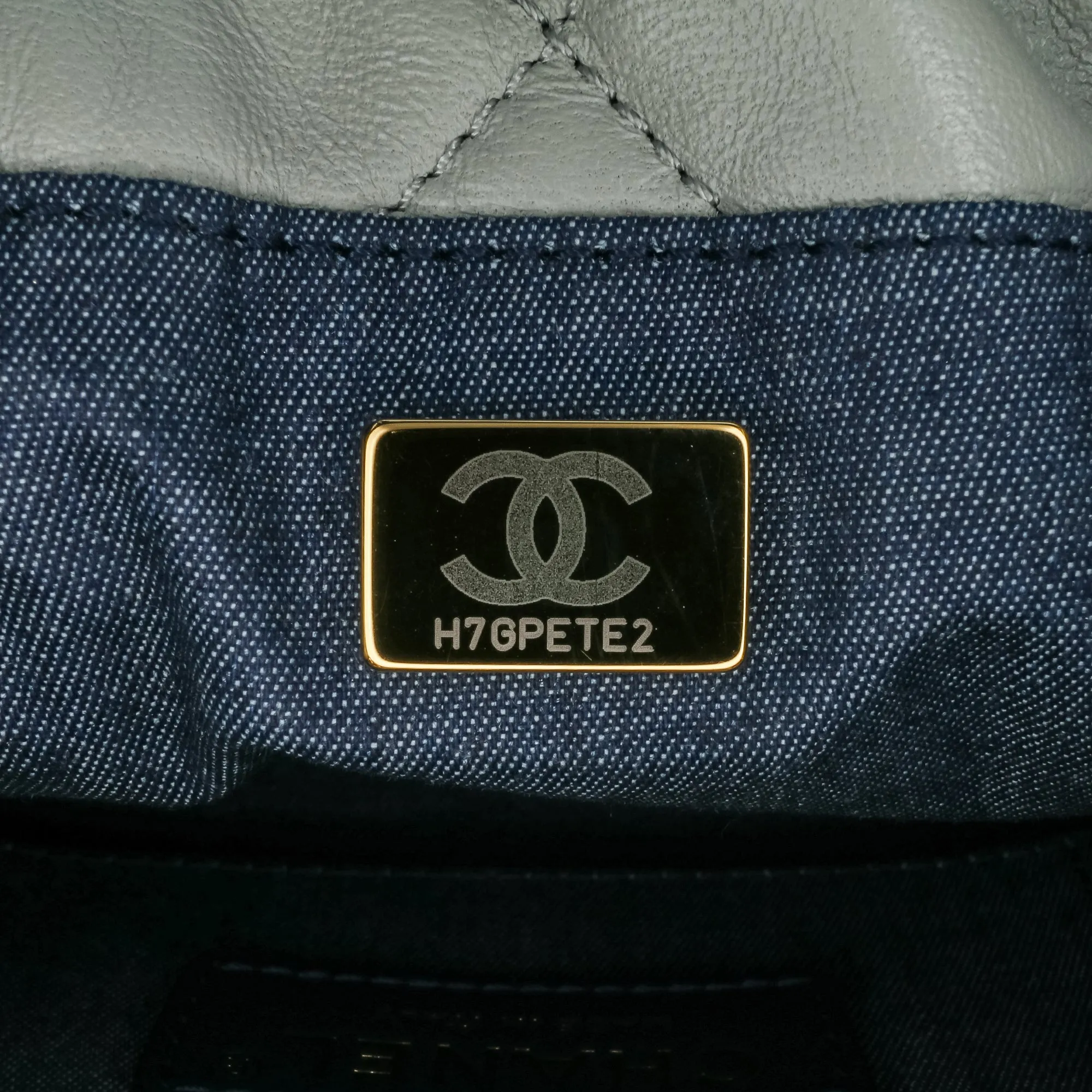 CC Quilted Calfskin Resin Bi-Color Chain Bucket Bag