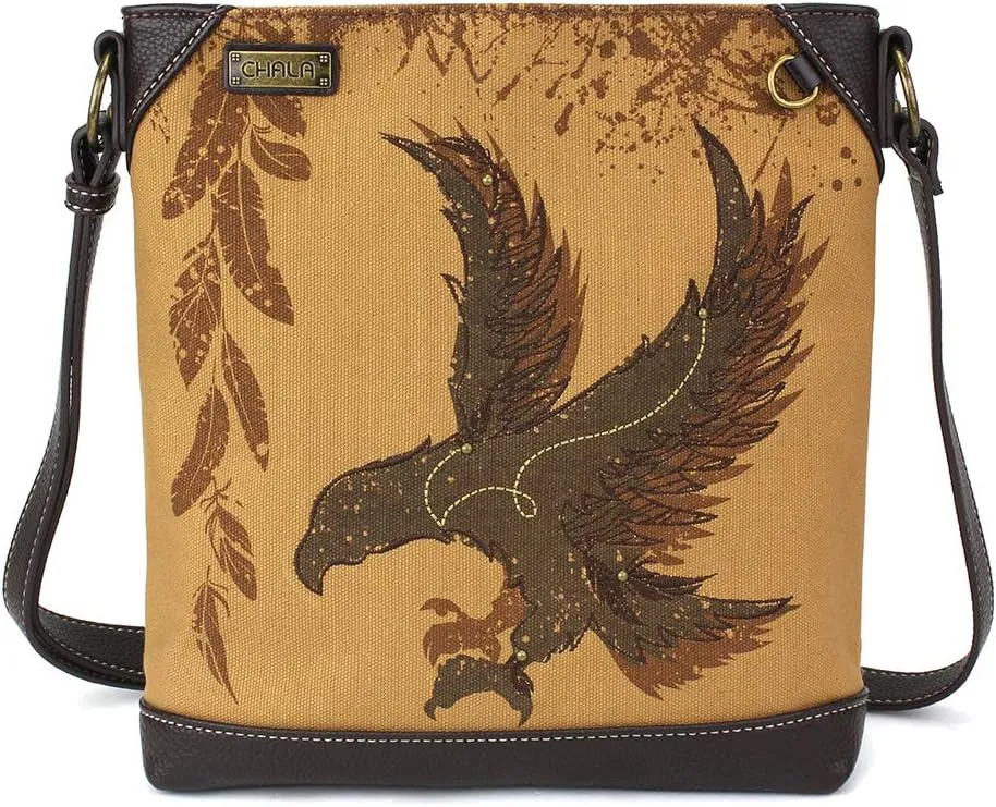 CHALA Canvas Crossbody Women Mid-Size Crossbody Shoulder Purse with Adjustable Strap