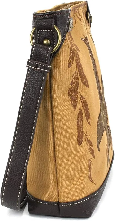 CHALA Canvas Crossbody Women Mid-Size Crossbody Shoulder Purse with Adjustable Strap