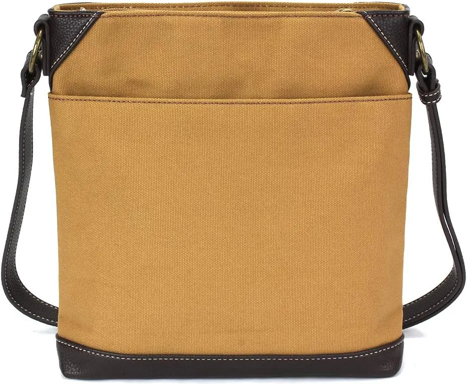 CHALA Canvas Crossbody Women Mid-Size Crossbody Shoulder Purse with Adjustable Strap