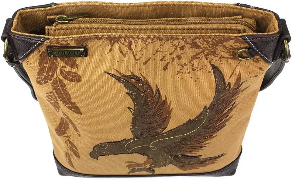 CHALA Canvas Crossbody Women Mid-Size Crossbody Shoulder Purse with Adjustable Strap