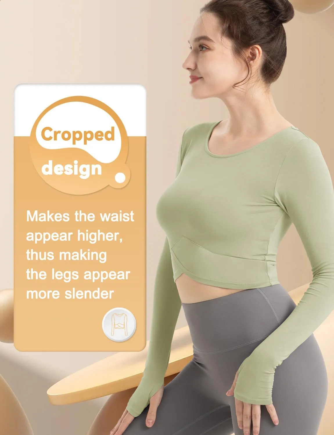 CHAMWEY Women‘s Workout T-Shirt Cropped Tops Crewneck Moisture Wicking Quick Dry Slim fit