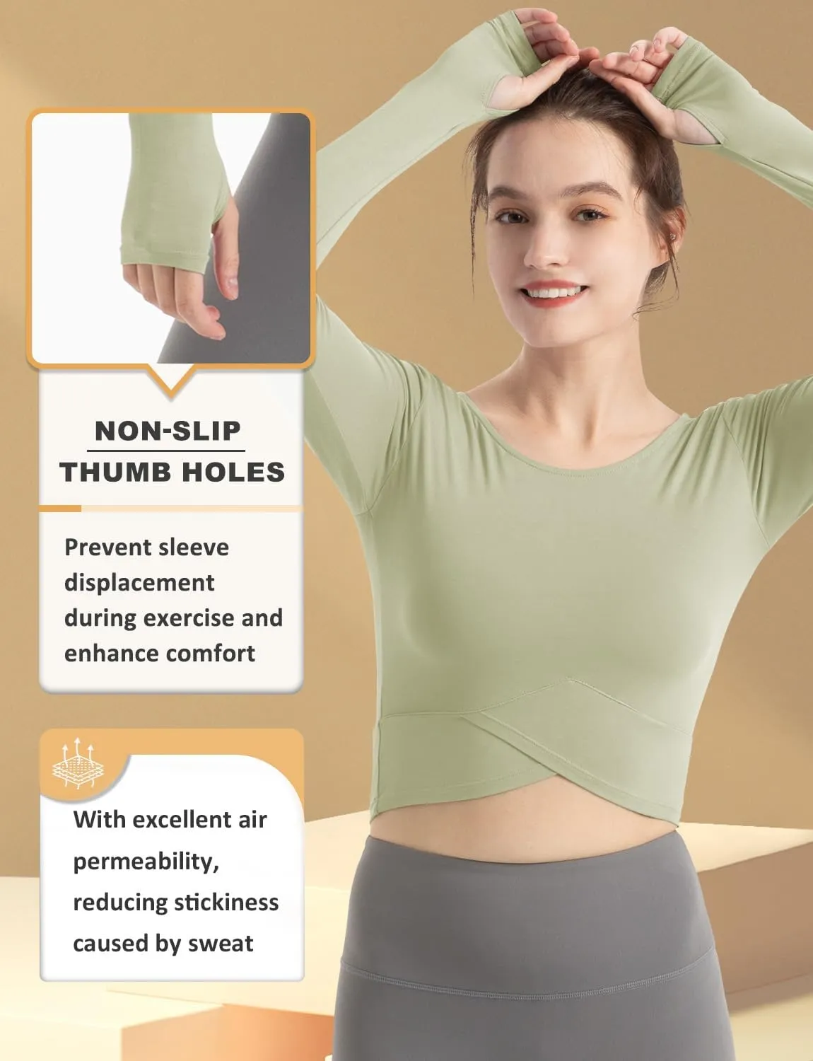 CHAMWEY Women‘s Workout T-Shirt Cropped Tops Crewneck Moisture Wicking Quick Dry Slim fit