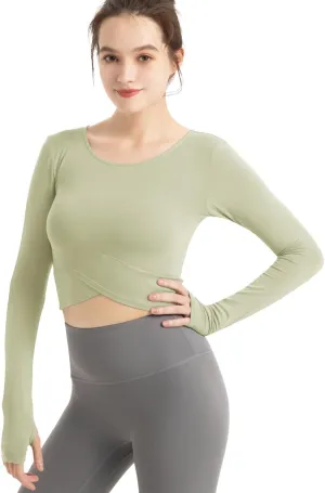 CHAMWEY Women‘s Workout T-Shirt Cropped Tops Crewneck Moisture Wicking Quick Dry Slim fit