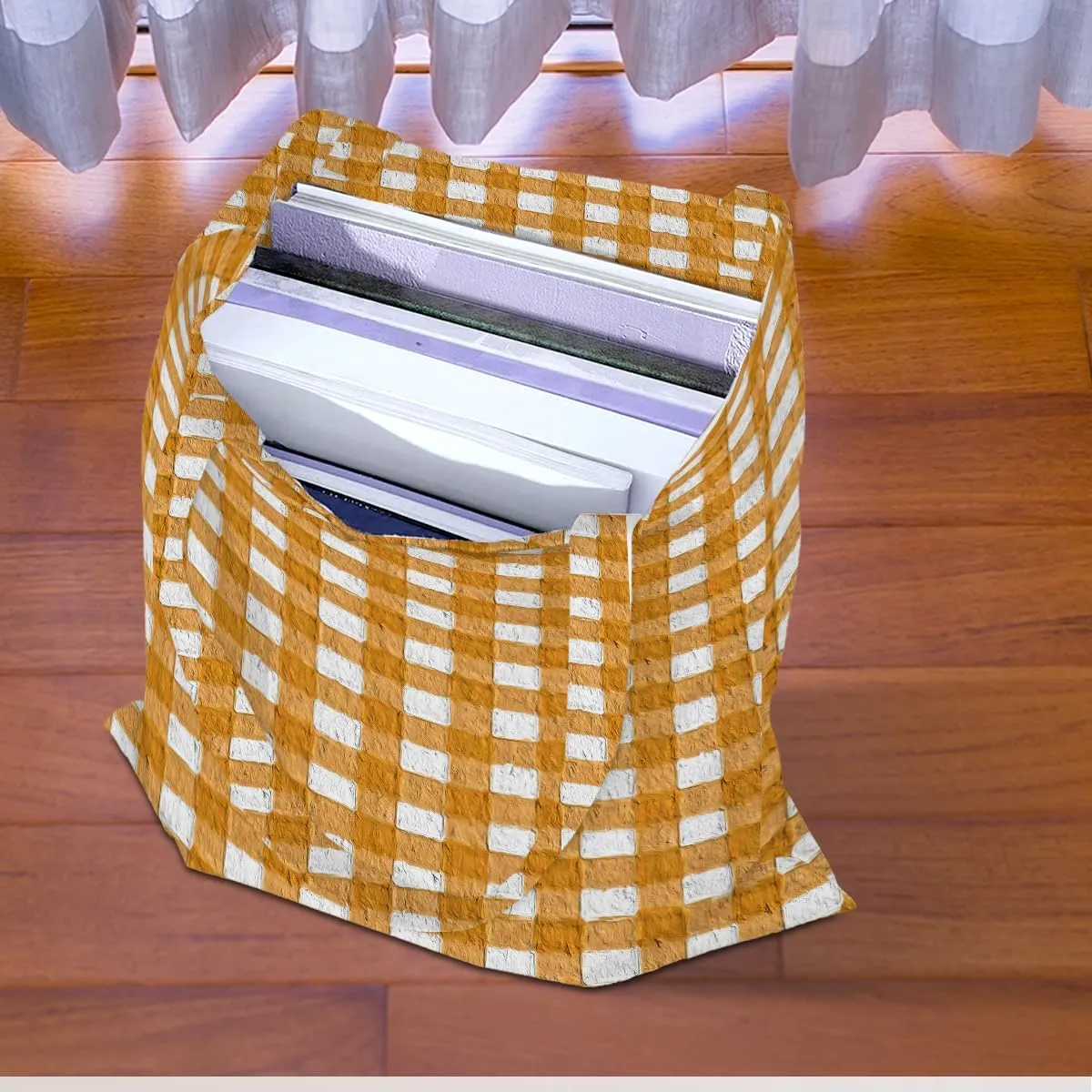 Checkered Tote Bag, Preppy Gingham Weekend Bag, Aesthetic Checked Reusable Grocery Bags for Shopping Gym Vacation