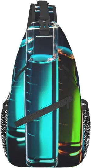 Chemistry Test Tube Print Sling Backpack Travel Sling Bag Casual Chest Bag Hiking Daypack Crossbody Bag For Men Women