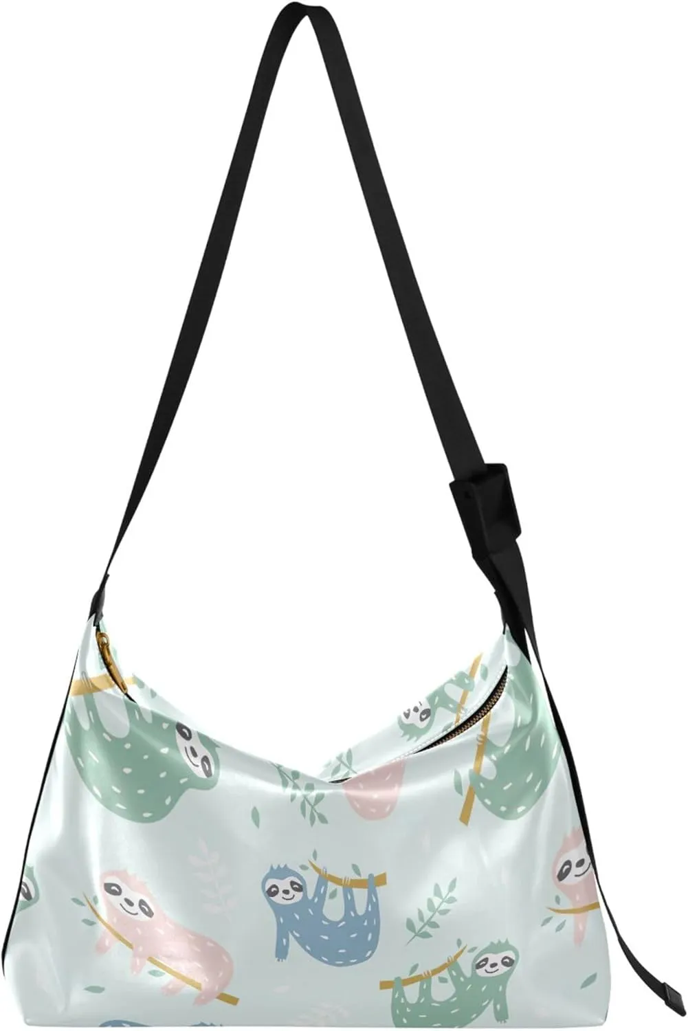 Childish Cute Sloth Creative Lady Leather Purses Hobo Large Crossbody Bags Animal Print Womens Everyday Purse