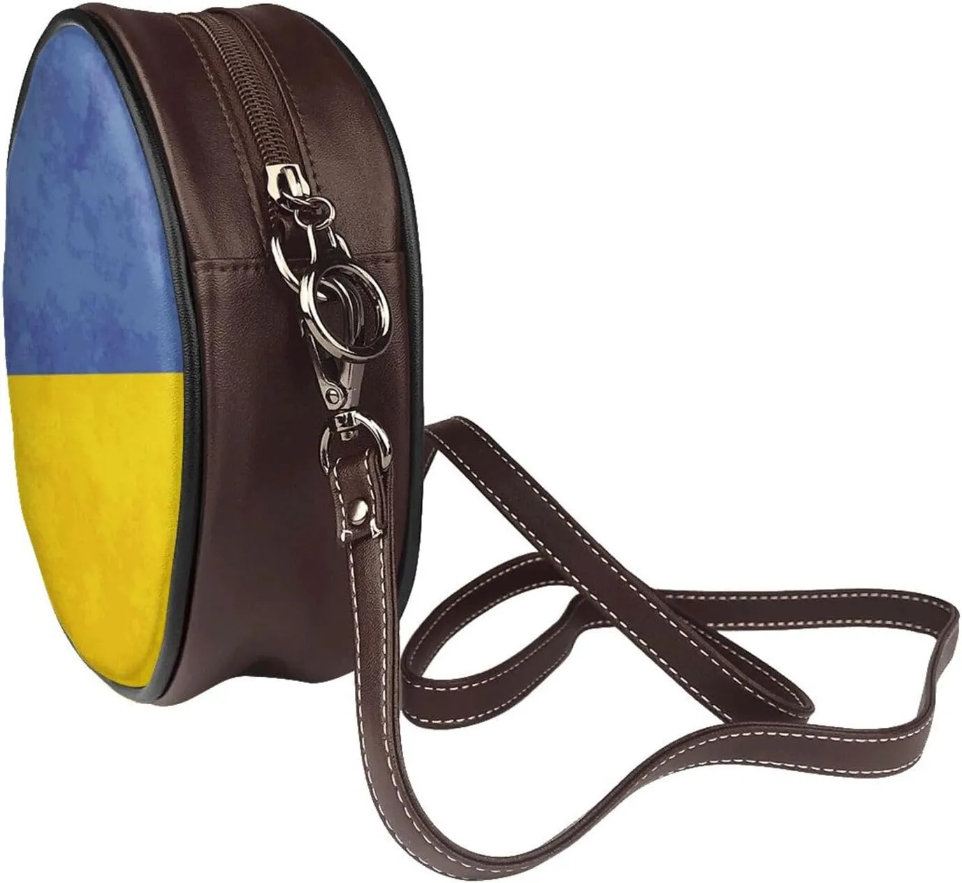 Circle Crossbody Bag for Women Circle Purse with Zipper Adjustable Shoulder Straps