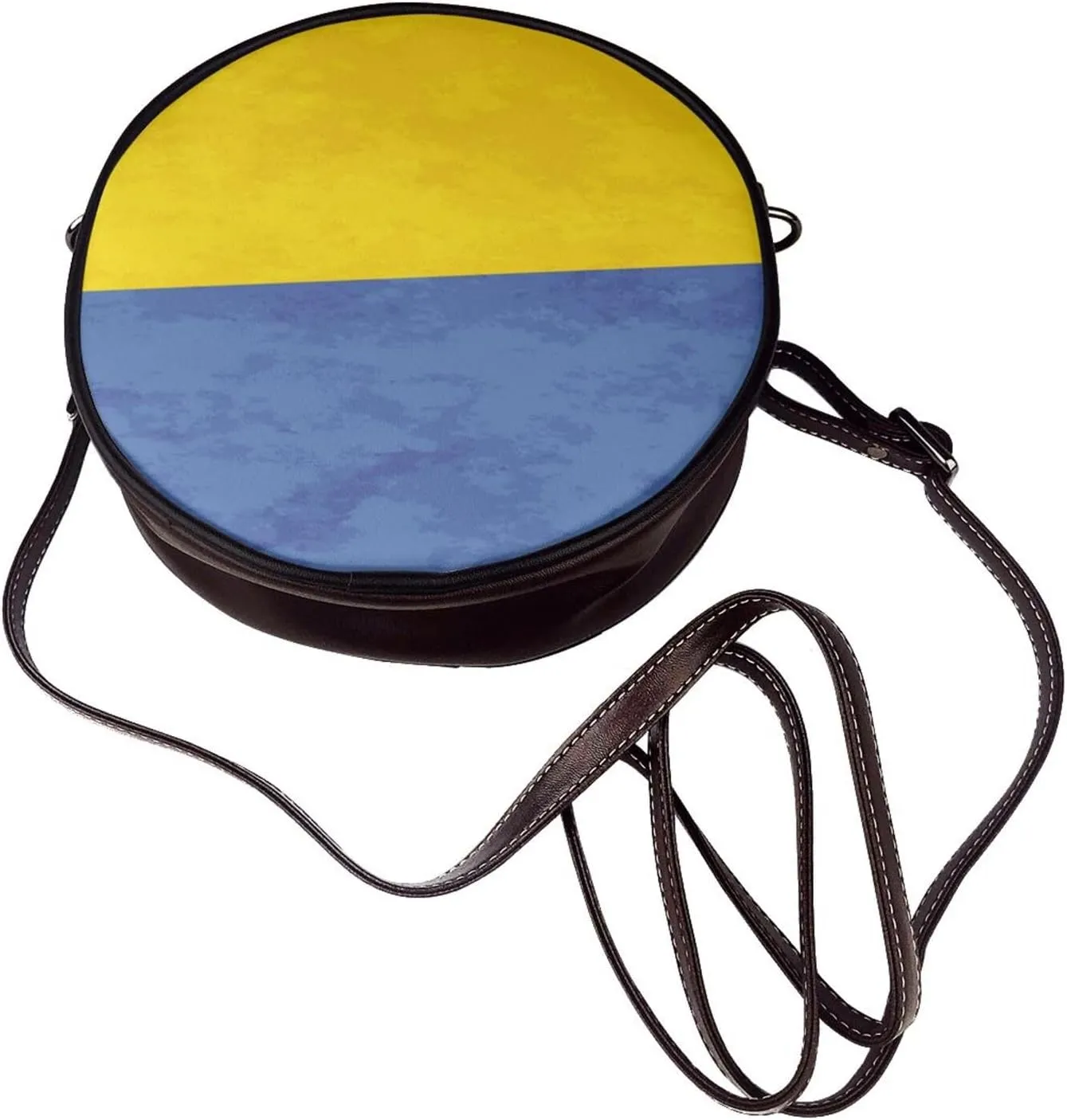 Circle Crossbody Bag for Women Circle Purse with Zipper Adjustable Shoulder Straps