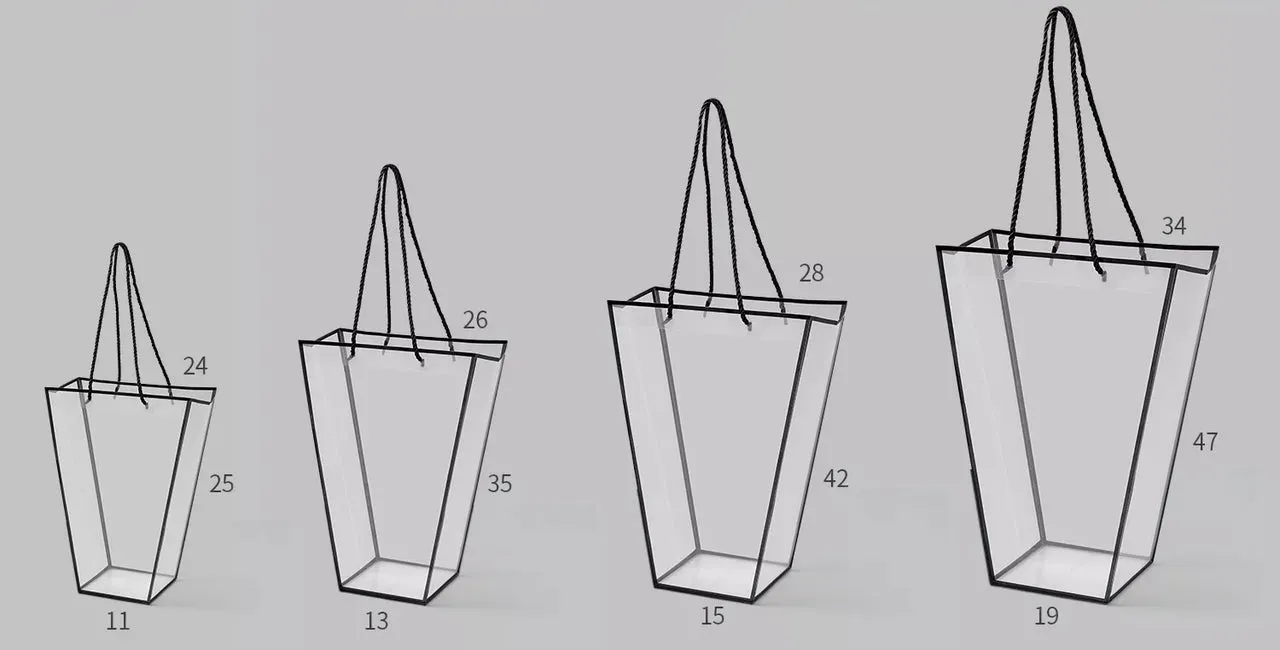 Clear PVC Trapezoid Flower Bag