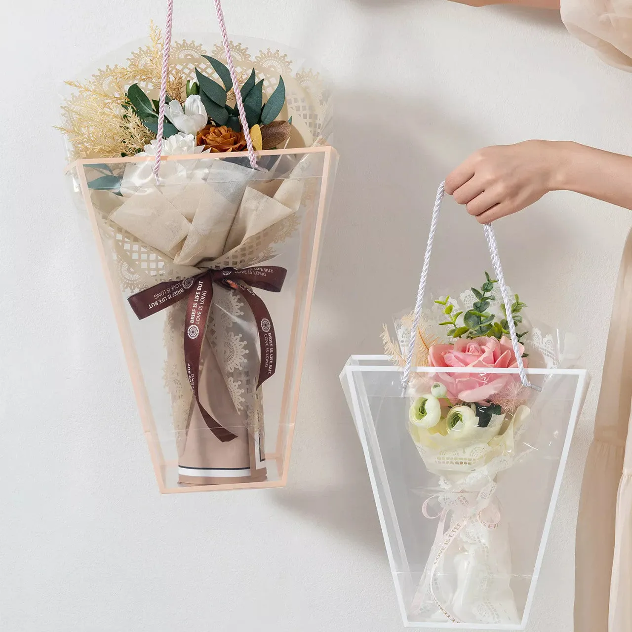 Clear PVC Trapezoid Flower Bag